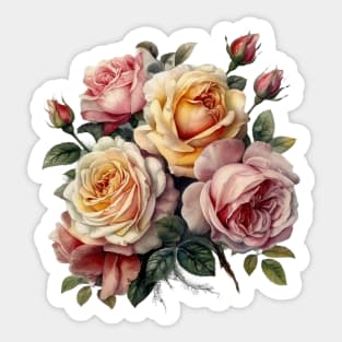 Bouquet of Vintage Roses Sticker